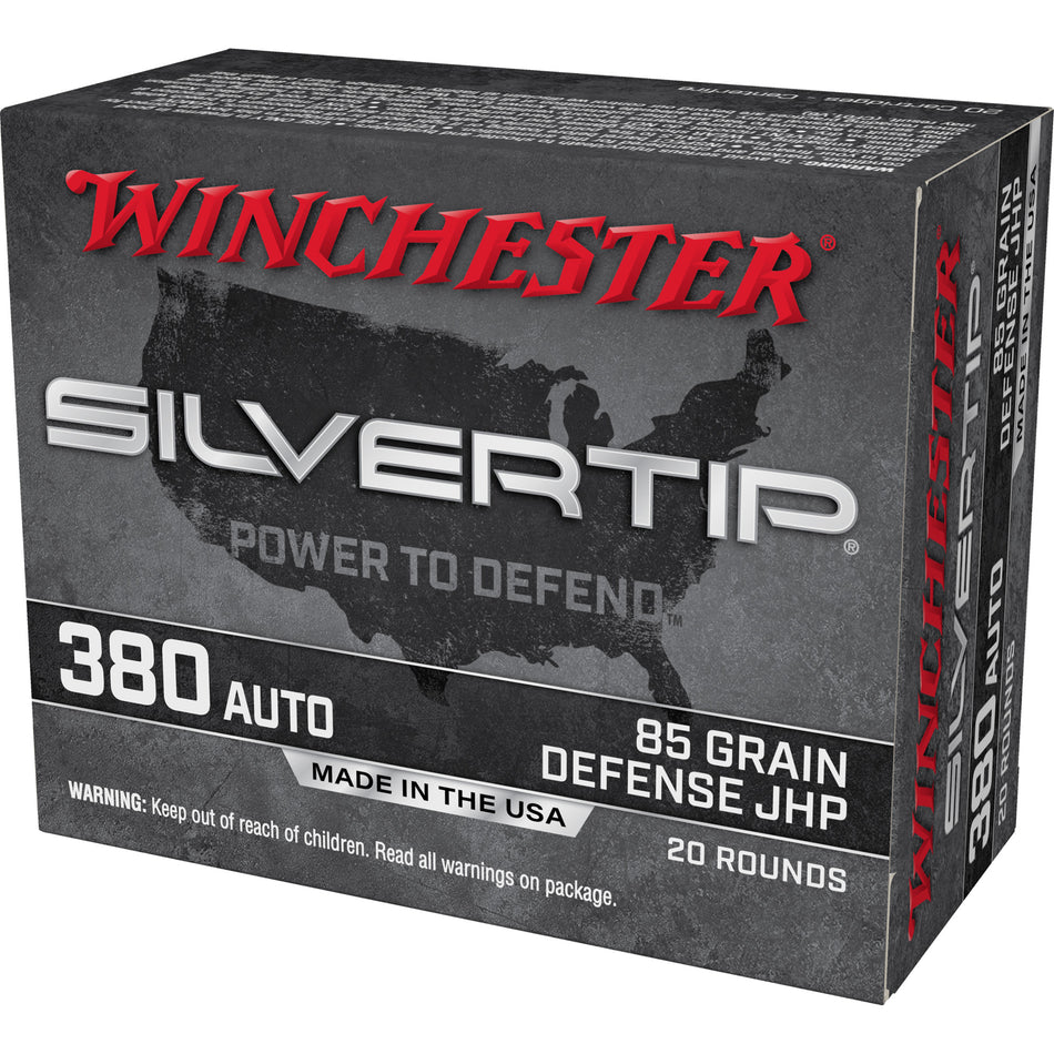 Winchester .380 ACP Silvertip 85gr JHP Ammo