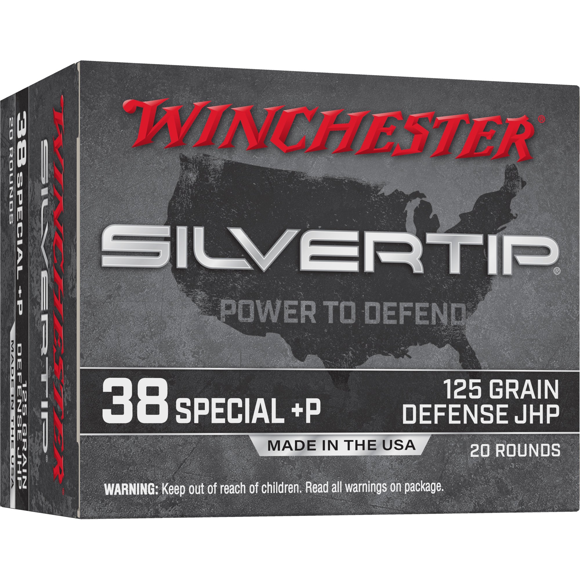 Winchester .38 Special +P Silvertip 125gr JHP Ammo