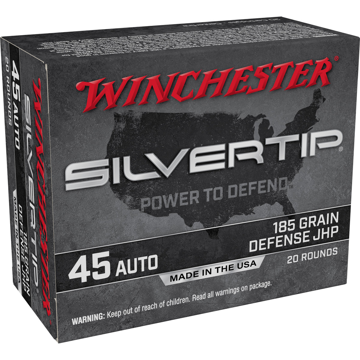 Winchester .45 ACP Silvertip 185gr JHP Ammo