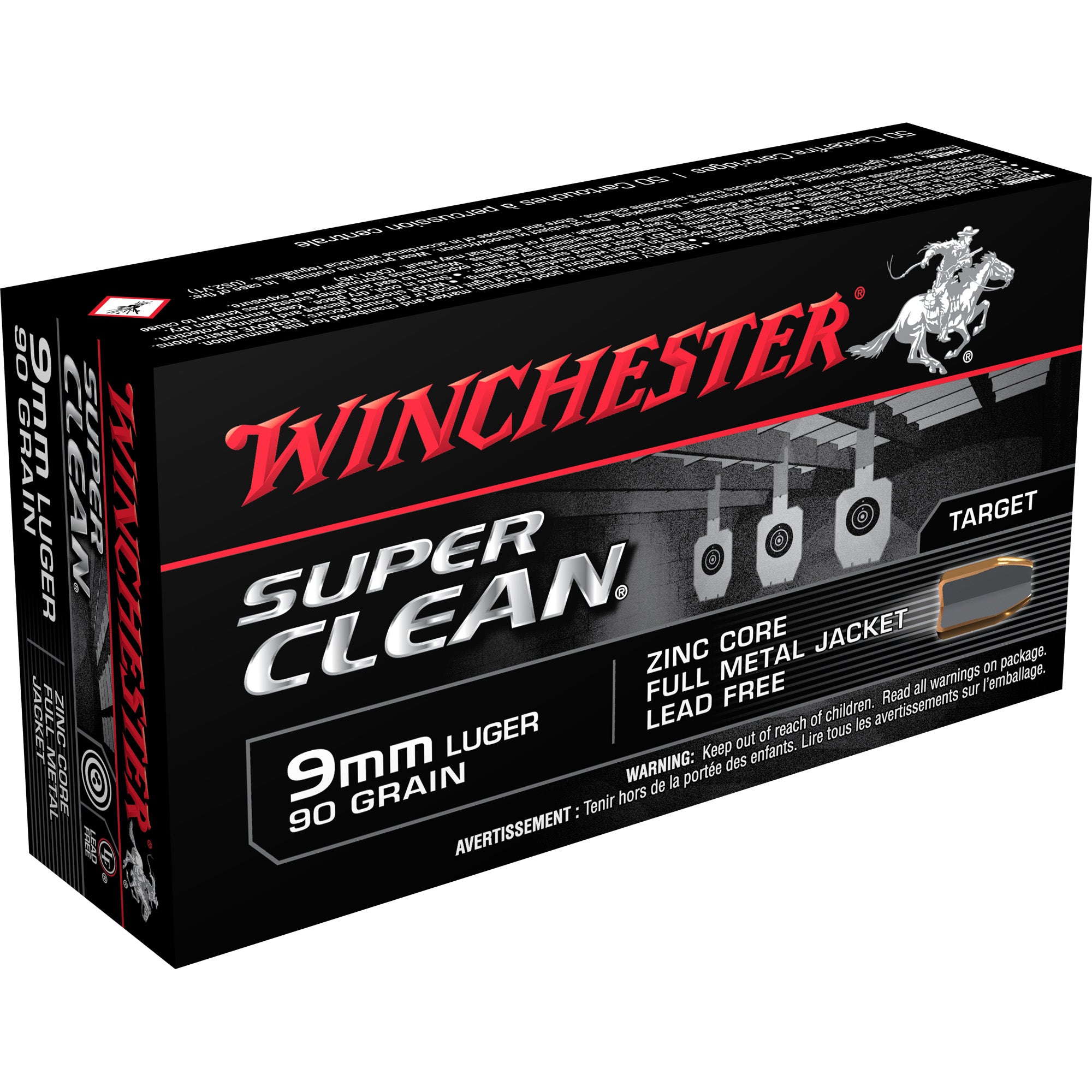 Winchester 9mm Luger Super Clean 90gr FMJ Lead Free Ammo