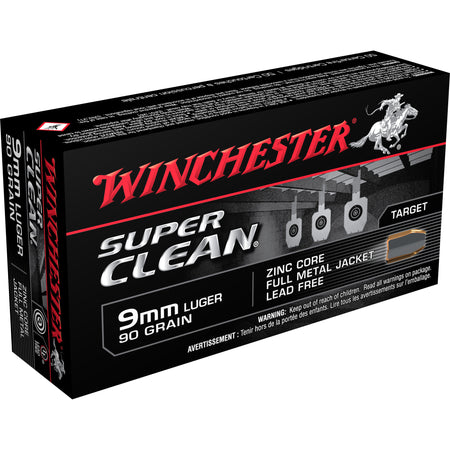 Winchester 9mm Luger Super Clean 90gr FMJ Lead Free Ammo