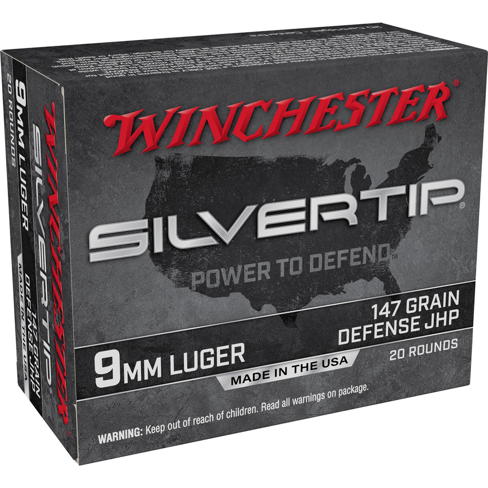 Winchester 9mm Luger / Parabellum Silvertip Defense 147gr JHP Ammo