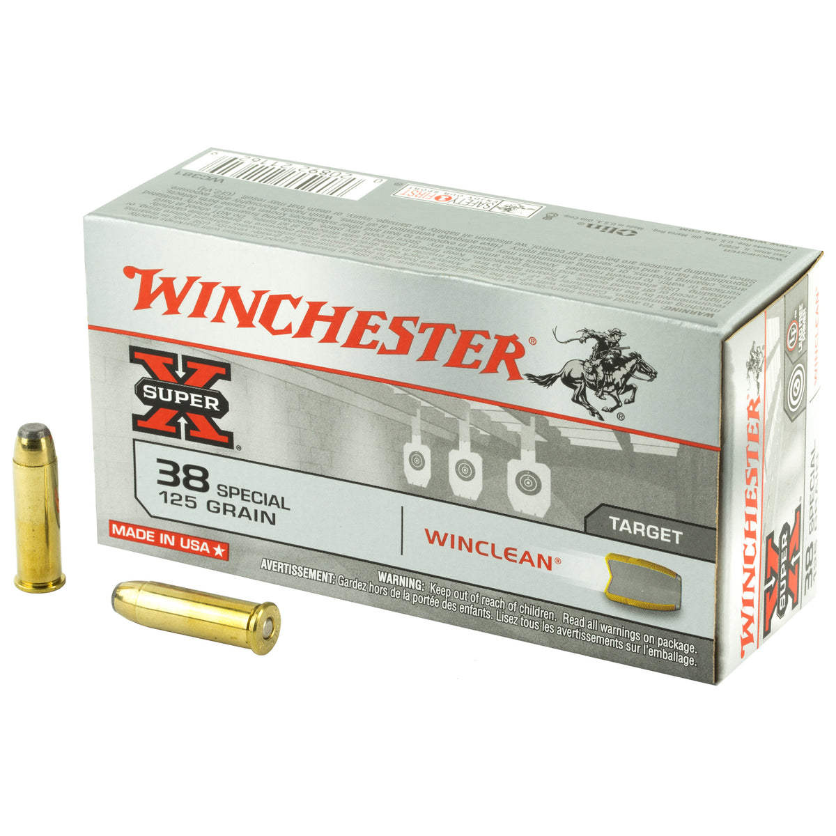 Winchester .38 Special Super-X 125gr Winclean Brass Enclosed Base Ammo