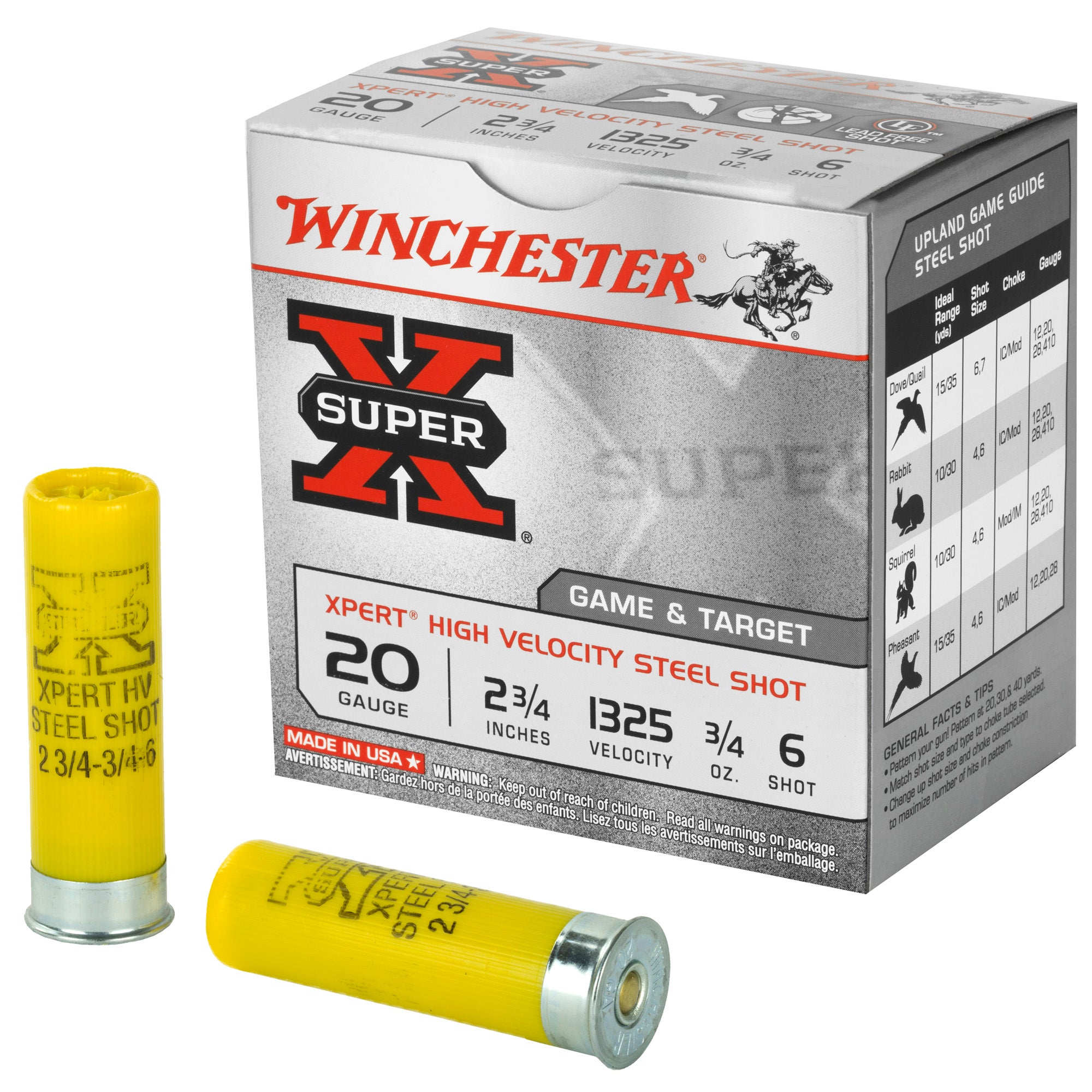 Winchester Super-X Xpert Hi-Velocity Steel 20 Gauge 2.75'' 3/4 oz #6 Shot