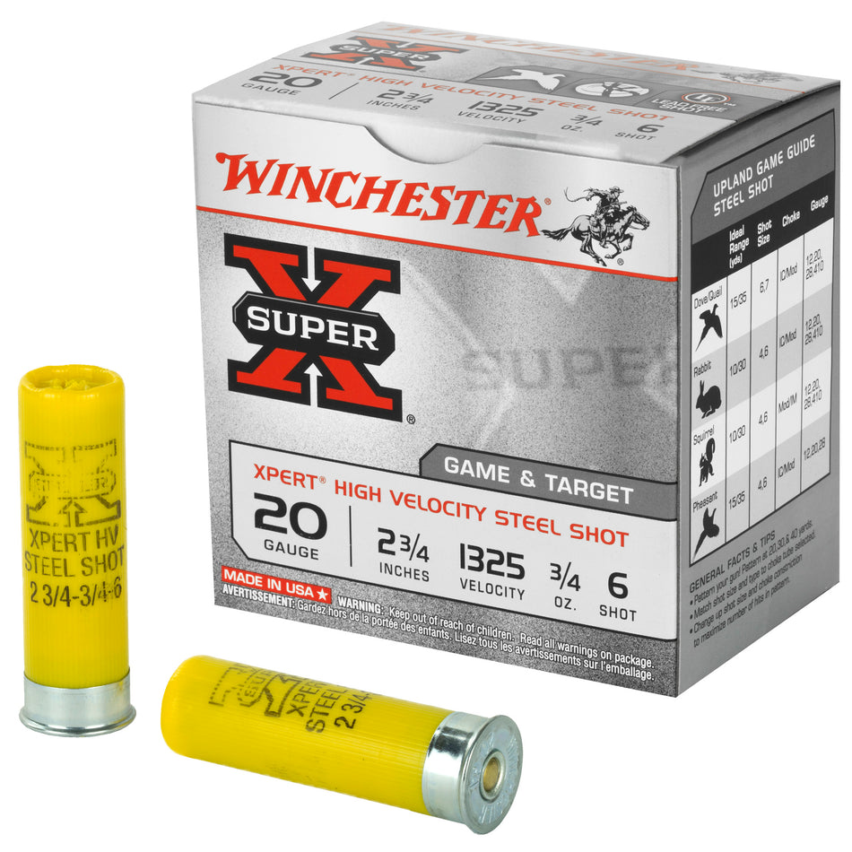Winchester Super-X Xpert Hi-Velocity Steel 20 Gauge 2.75'' 3/4 oz #6 Shot