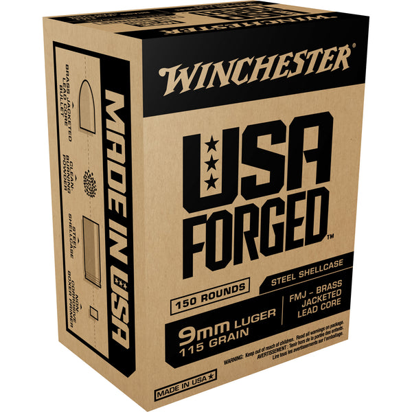 Winchester 9mm Luger / Parabellum USA Forged 115gr FMJ Ammo