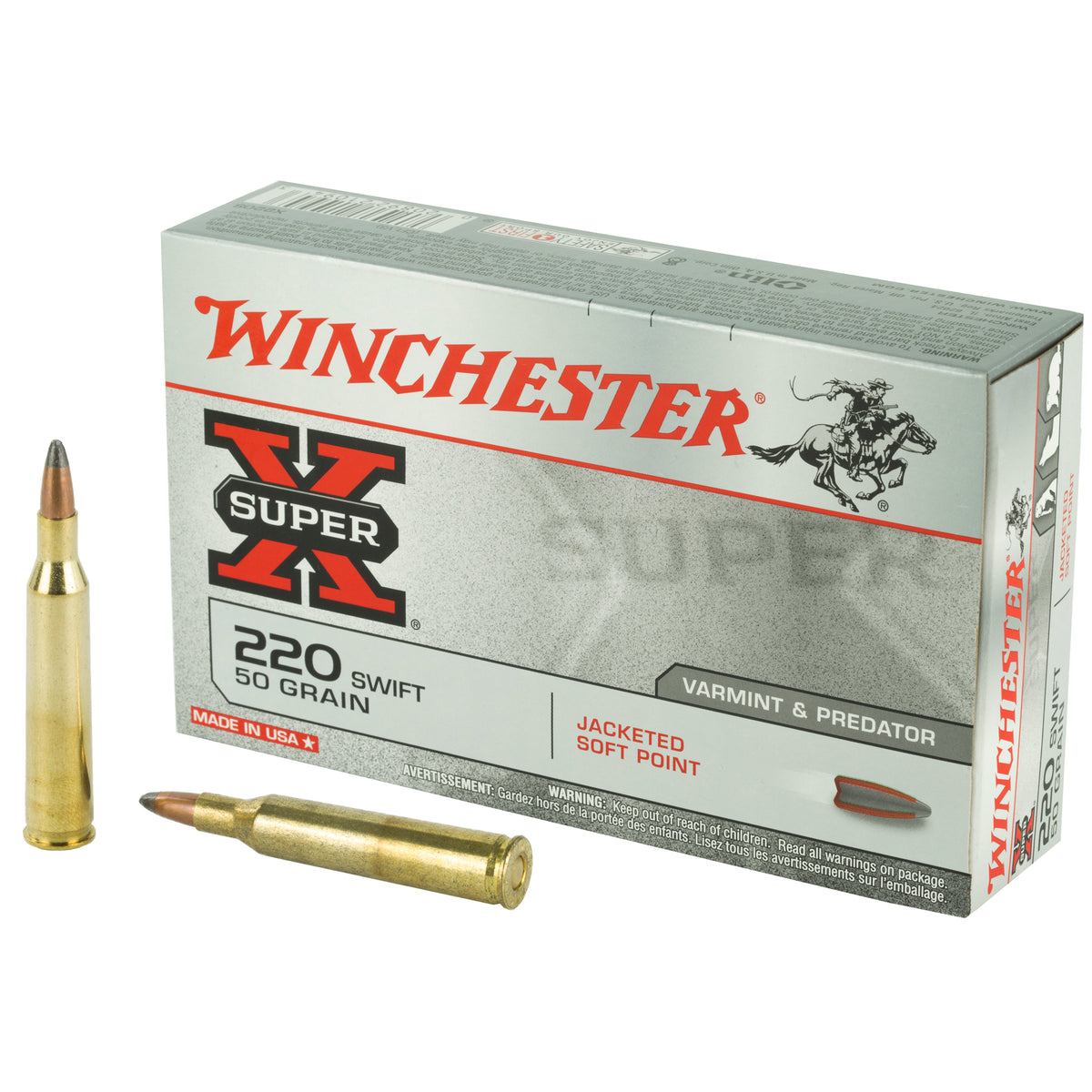 Winchester .220 Swift Super-X 50gr JSP Ammo
