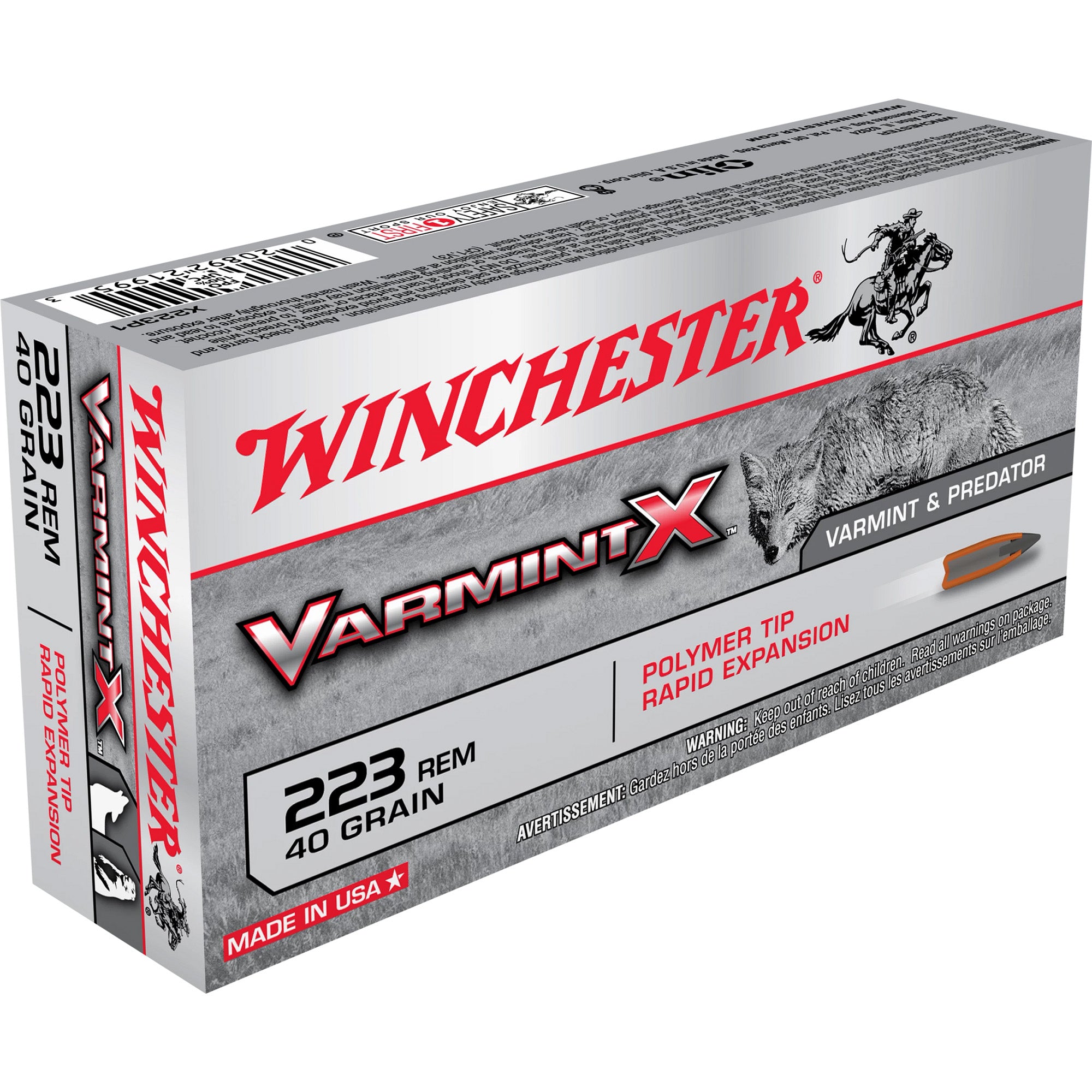 Winchester .223 Rem Varmint X 40gr Polymer Tip Rapid Expansion Ammo