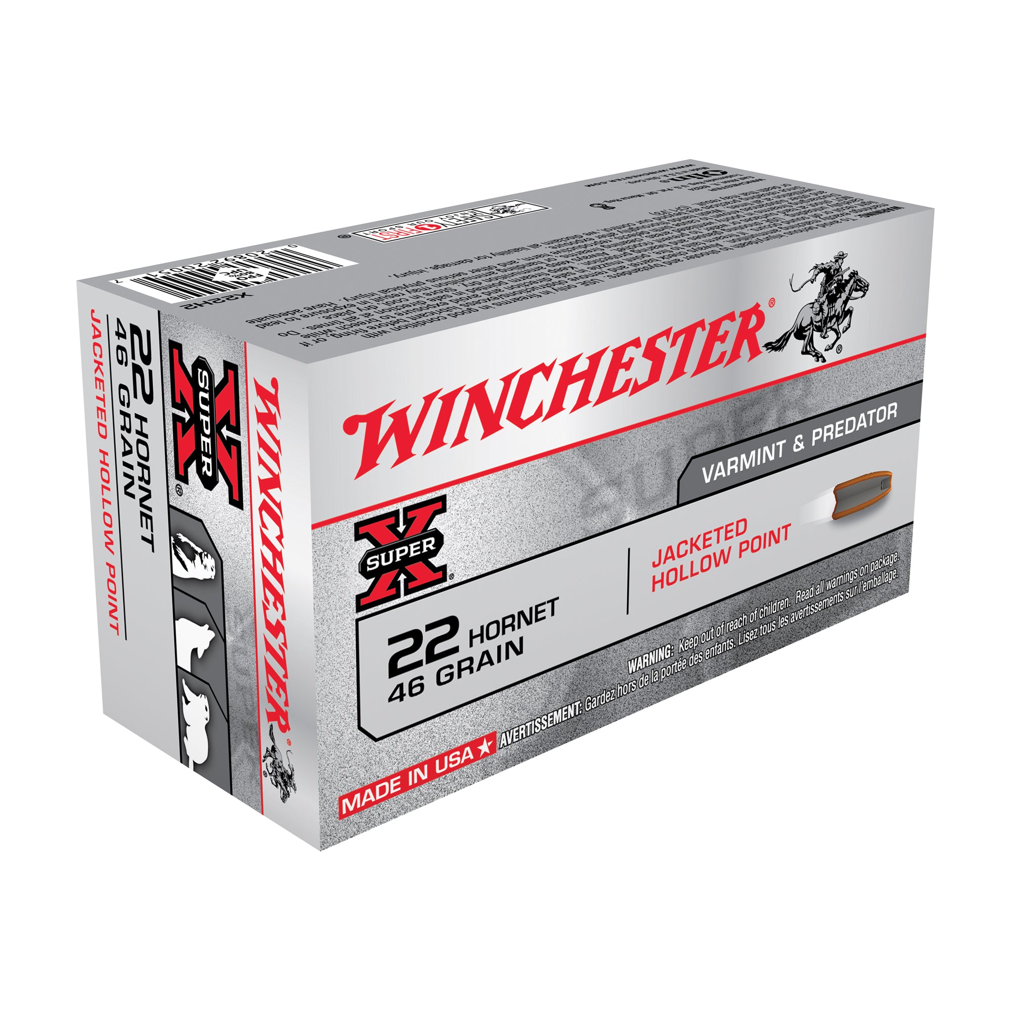 Winchester .22 Hornet Super-X 46gr JHP Ammo