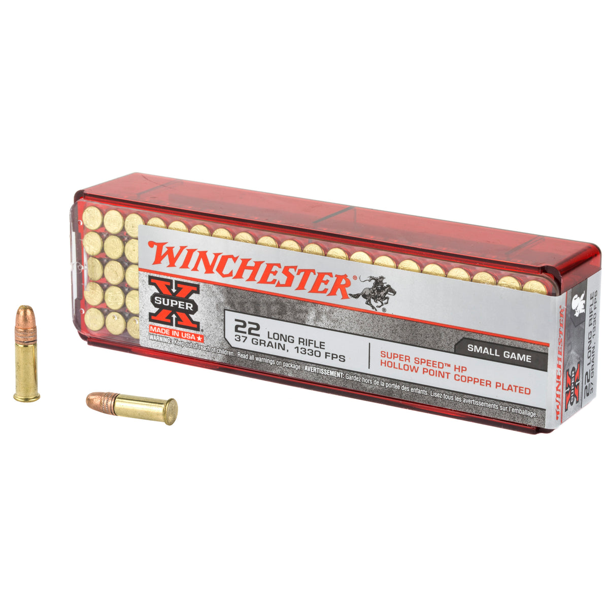 Winchester .22 Long Rifle Super X Super Speed 37gr JHP Ammo