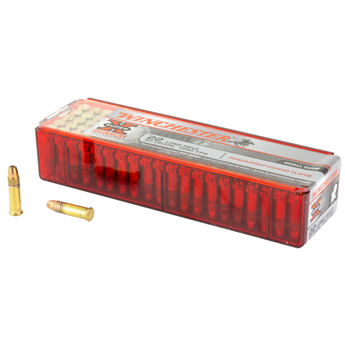 Winchester .22 LR Super-X 40gr Power-Point Copper Plated Ammo