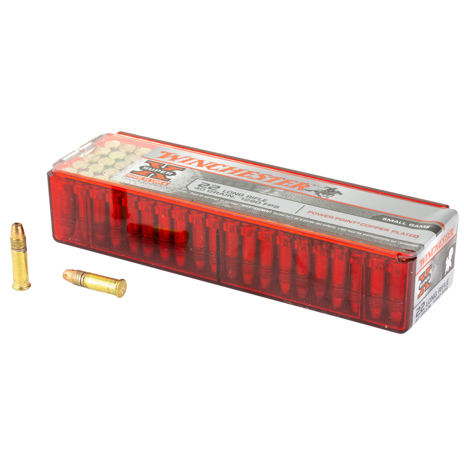 Winchester .22 LR Super-X 40gr Power-Point Copper Plated Ammo