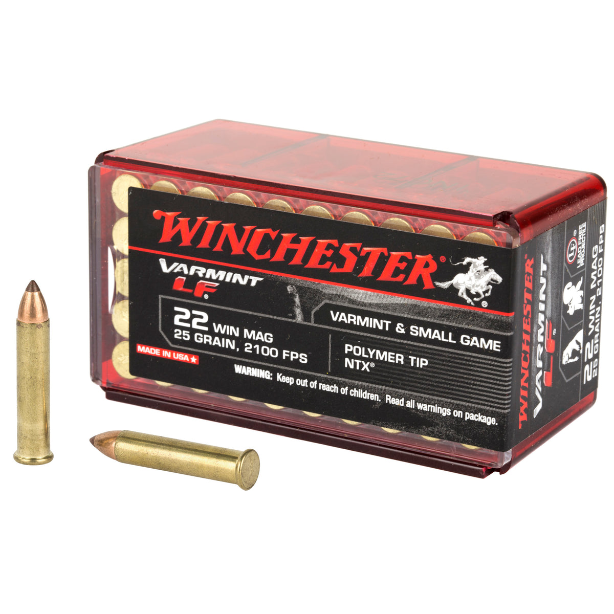 Winchester .22 Mag LF Rimfire Super-X 25gr JHP Ammo