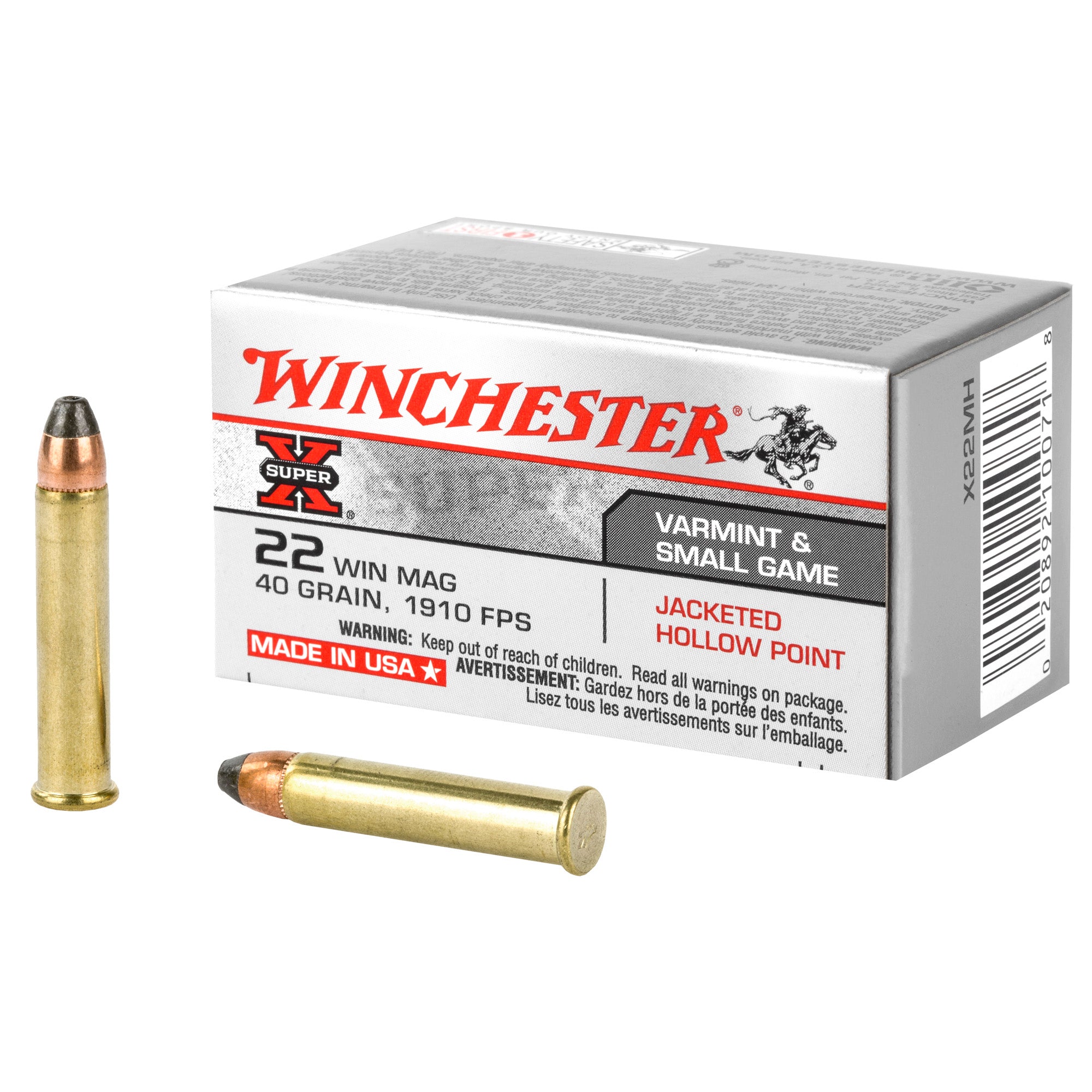 Winchester .22 Mag Rimfire Super-X 40gr JHP Ammo