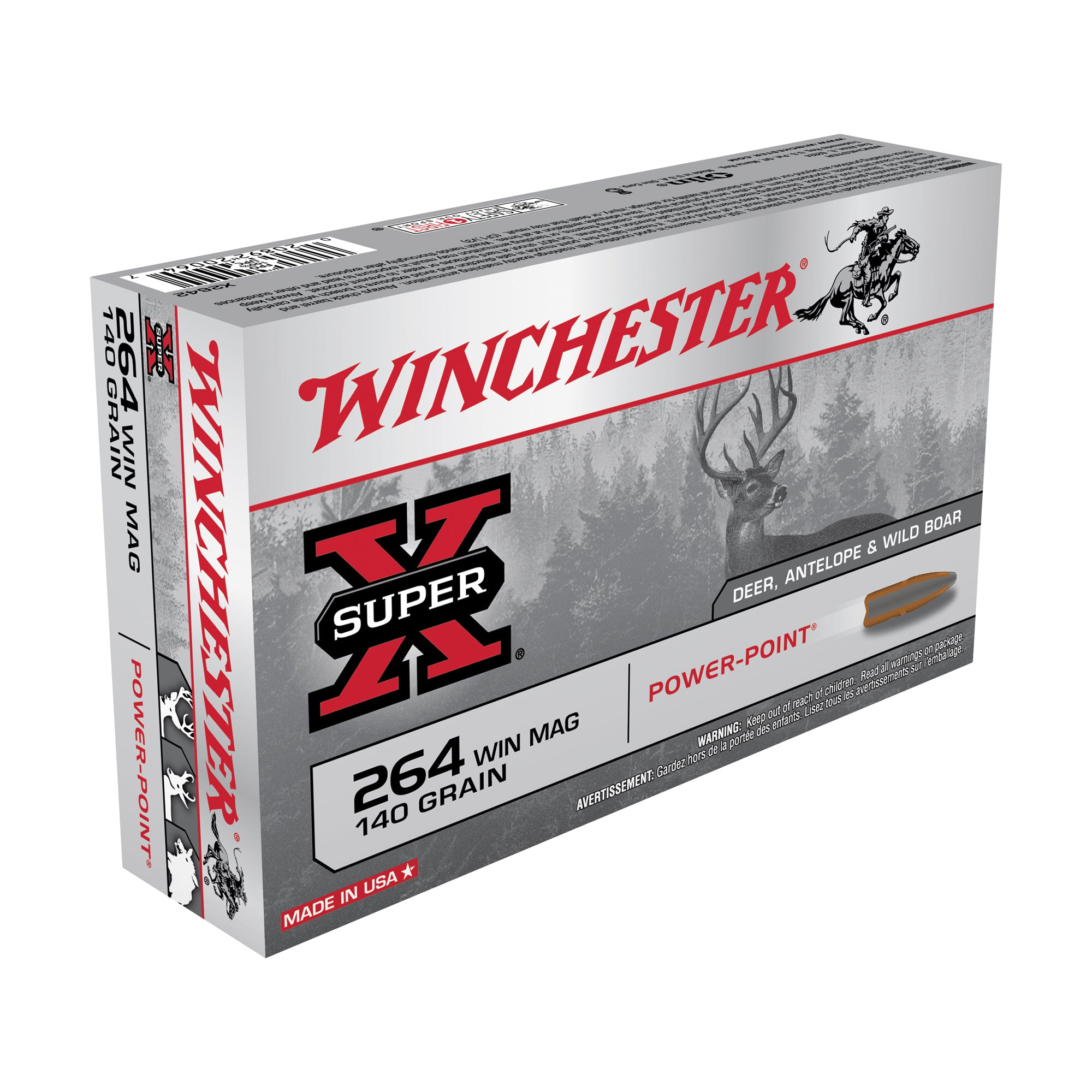 Winchester .264 Winchester Mag Super-X Power-Point 140gr JSP Ammo