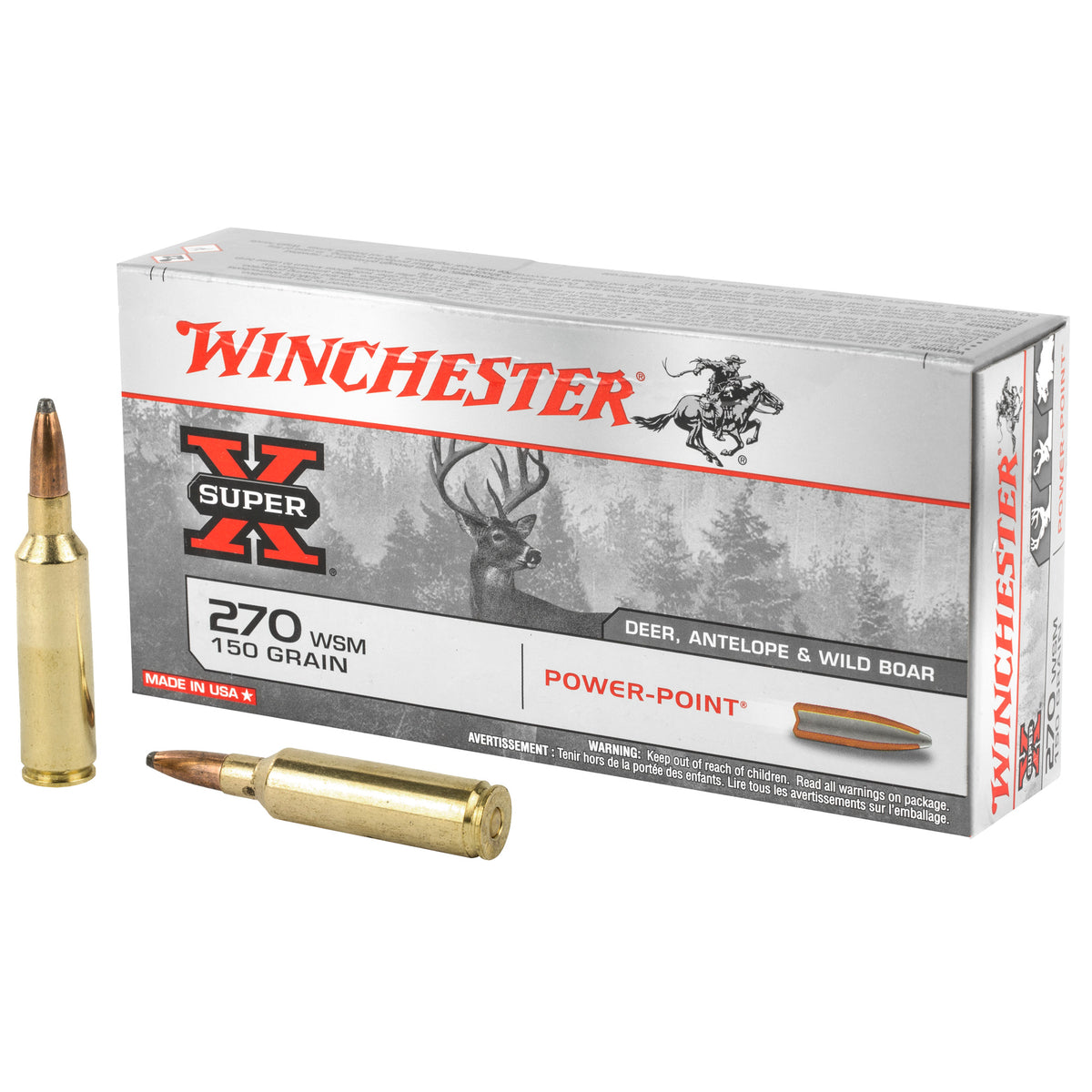 Winchester .270 WSM Super-X Power-Point 150gr JSP Ammo