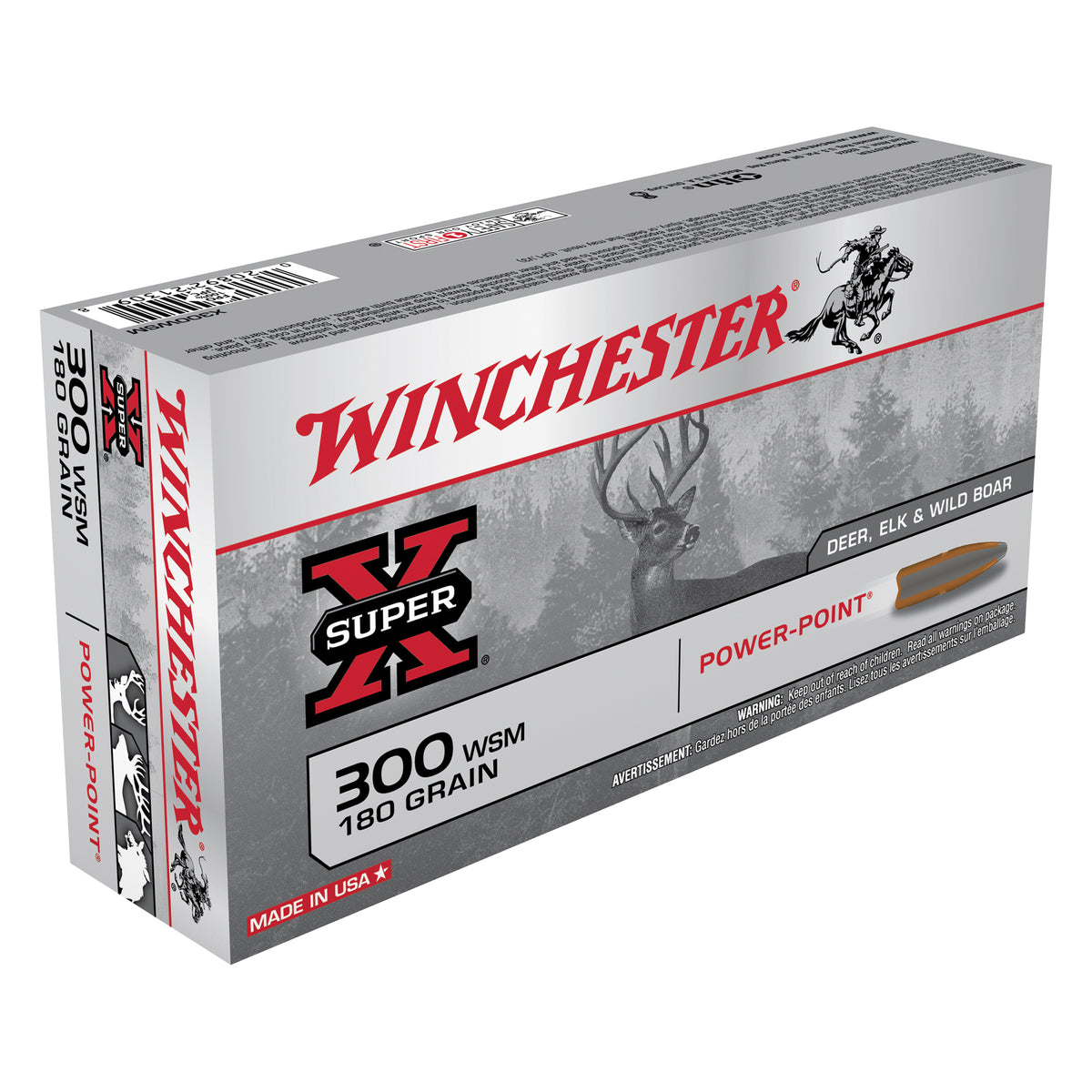 Winchester .300 WSM Super-X Power-Point 180gr JSP Ammo