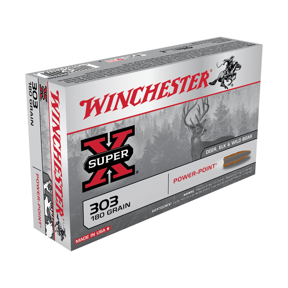 Winchester .303 British X303B1 Super-X Power-Point Pointed Soft Point PSP 180 Gr.