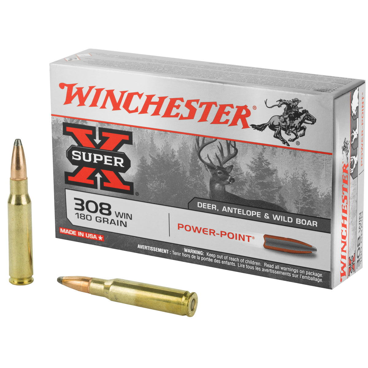 Winchester .308 Win Super-X 180gr PP Ammo