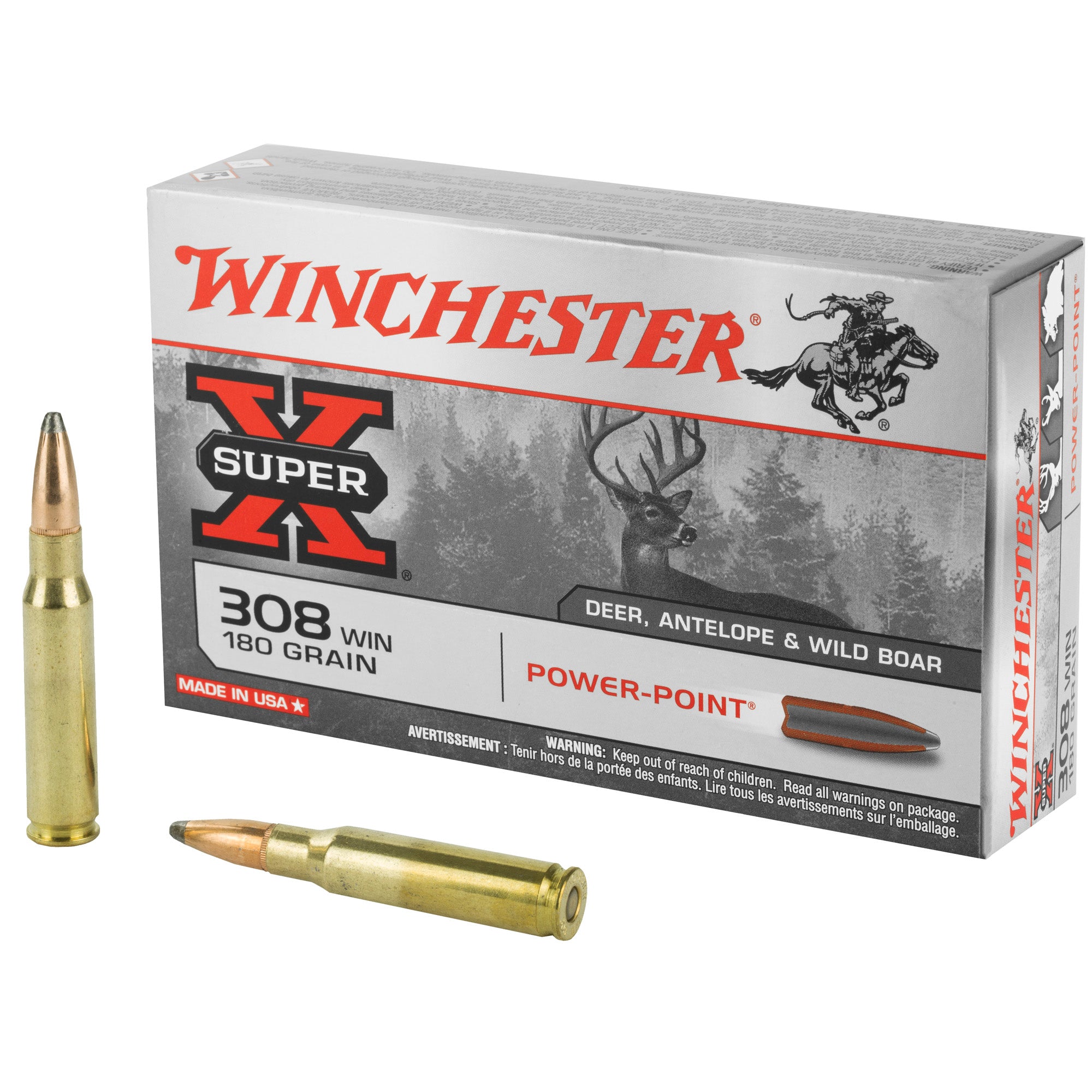 Winchester .308 Win Super-X 180gr PP Ammo