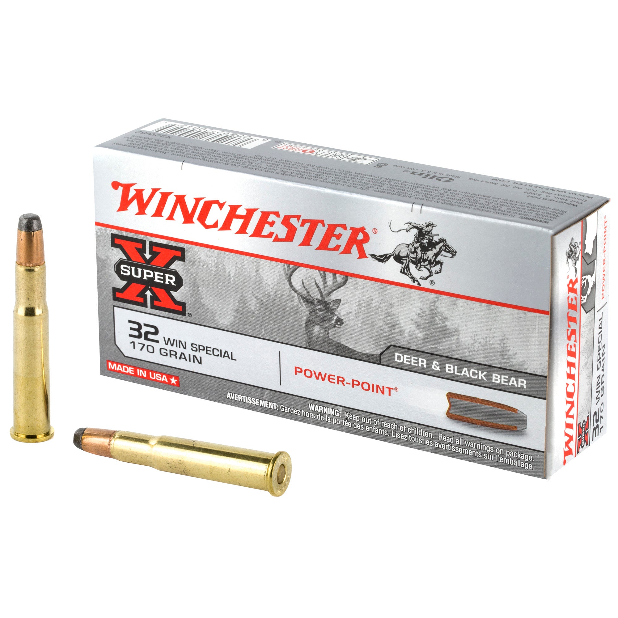 Winchester .32 Winchester Special Super-X Power-Point 170gr JSP Ammo