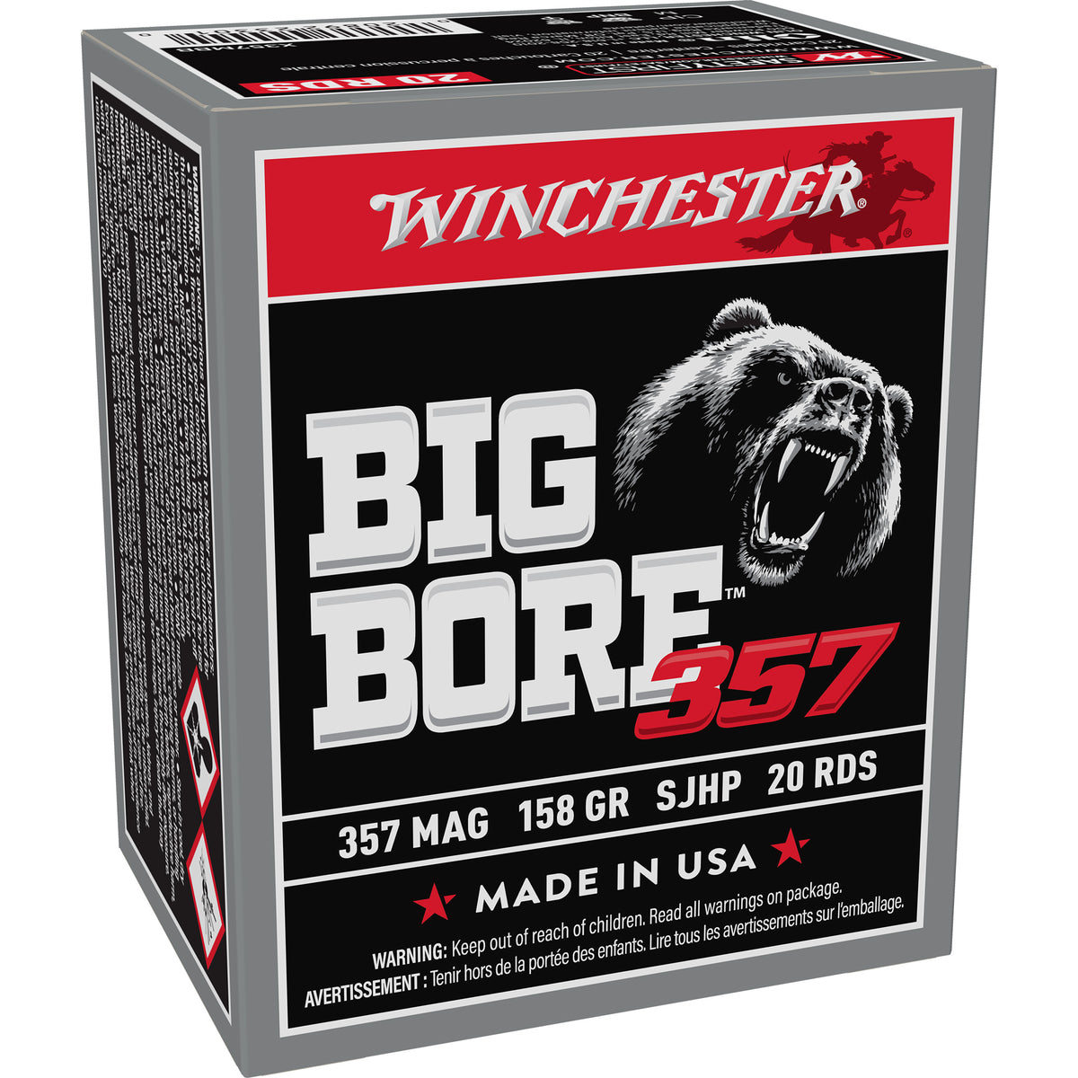 Winchester .357 Magnum Big Bore 158gr JSP Ammo
