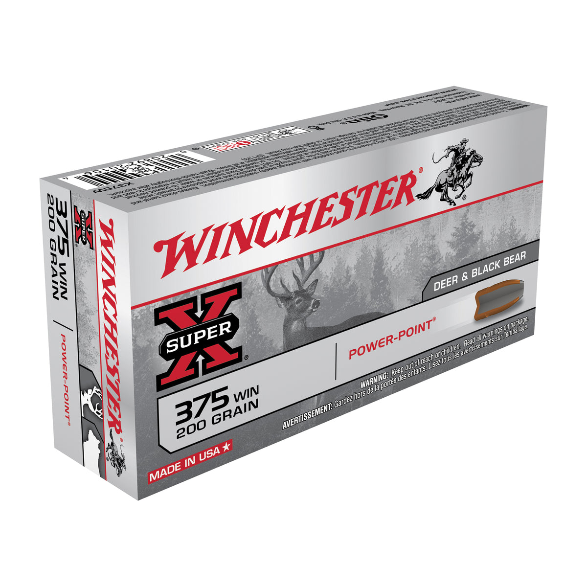 Winchester .375 Winchester Super-X 200gr JSP Ammo