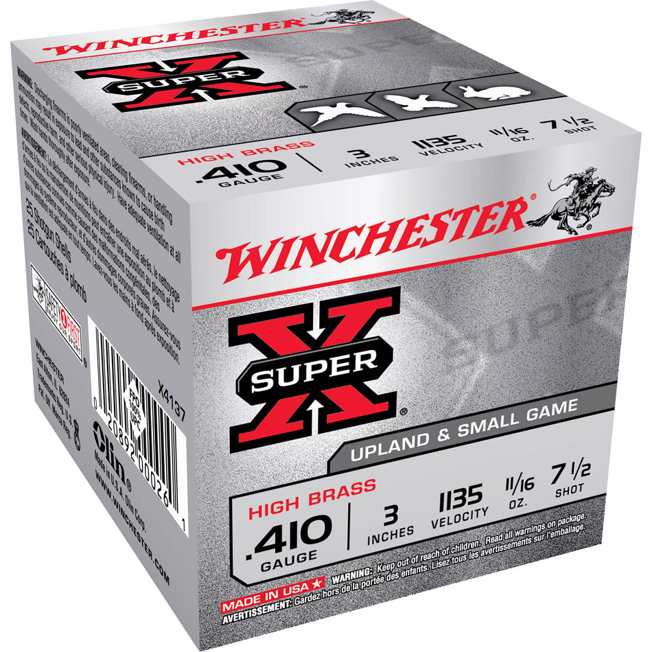 Winchester Super-X Upland HIGH BRASS Heavy Game Load .410 Bore 3 in 11/16 oz #7.5