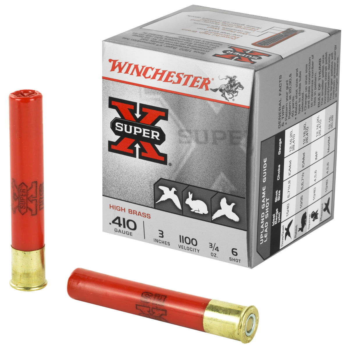 Winchester Super-X HIGH BRASS Heavy Game Load .410 Bore 3 in 3/4 oz #6
