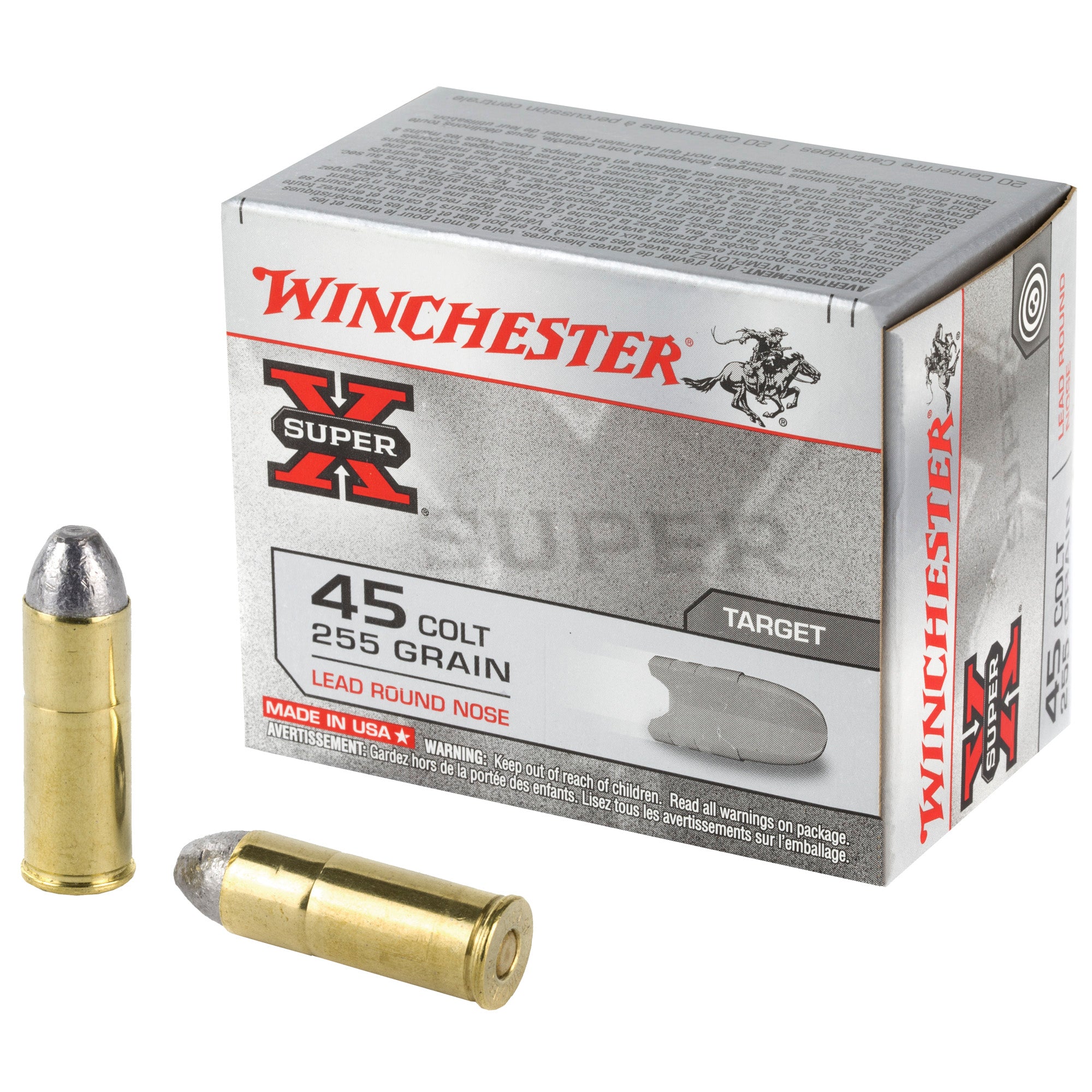 Winchester .45 Long Colt Super-X 255gr LRN Ammo