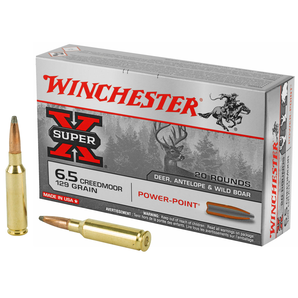 Winchester 6.5 Creedmoor Super-X 129gr Power Point Ammo