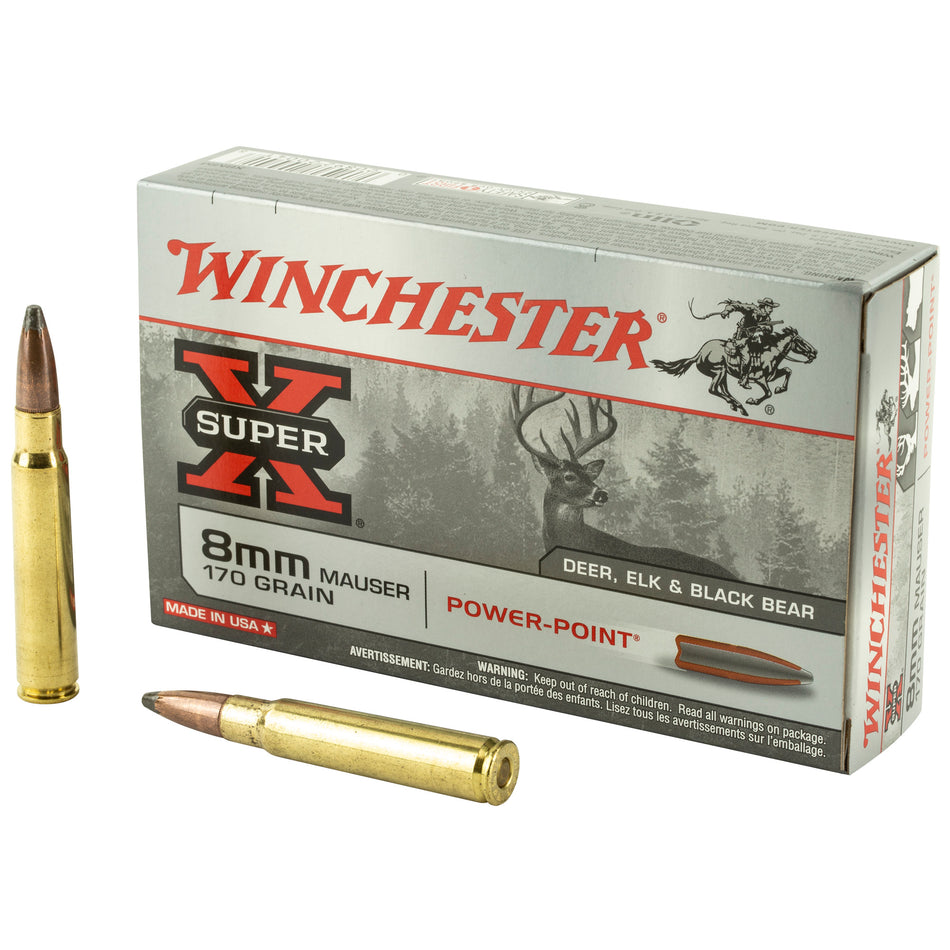 Winchester 8mm Mauser Super-X Power-Point 170gr JSP Ammo