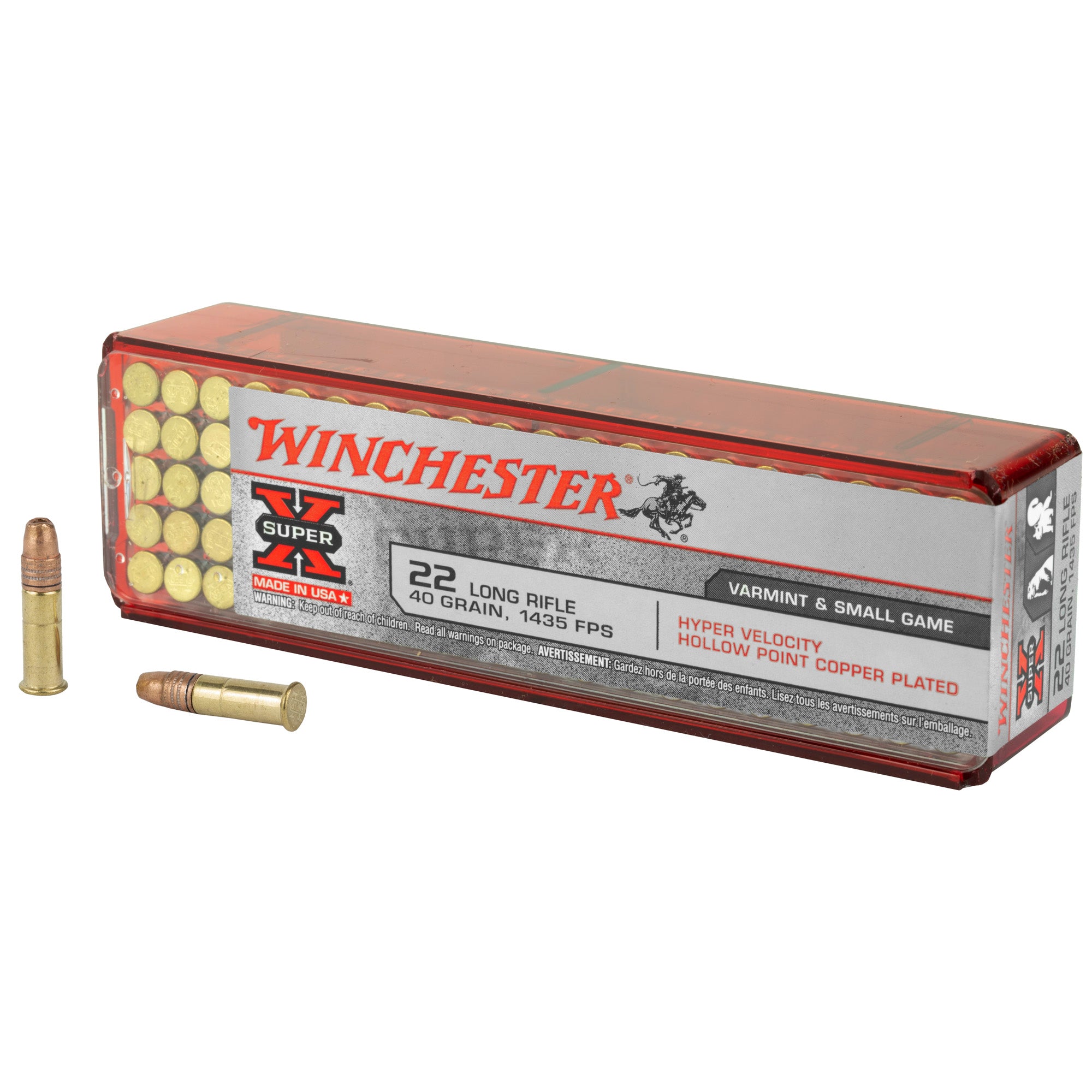 Winchester .22 LR Super-X Hyper Velocity 40gr HPCP Ammo