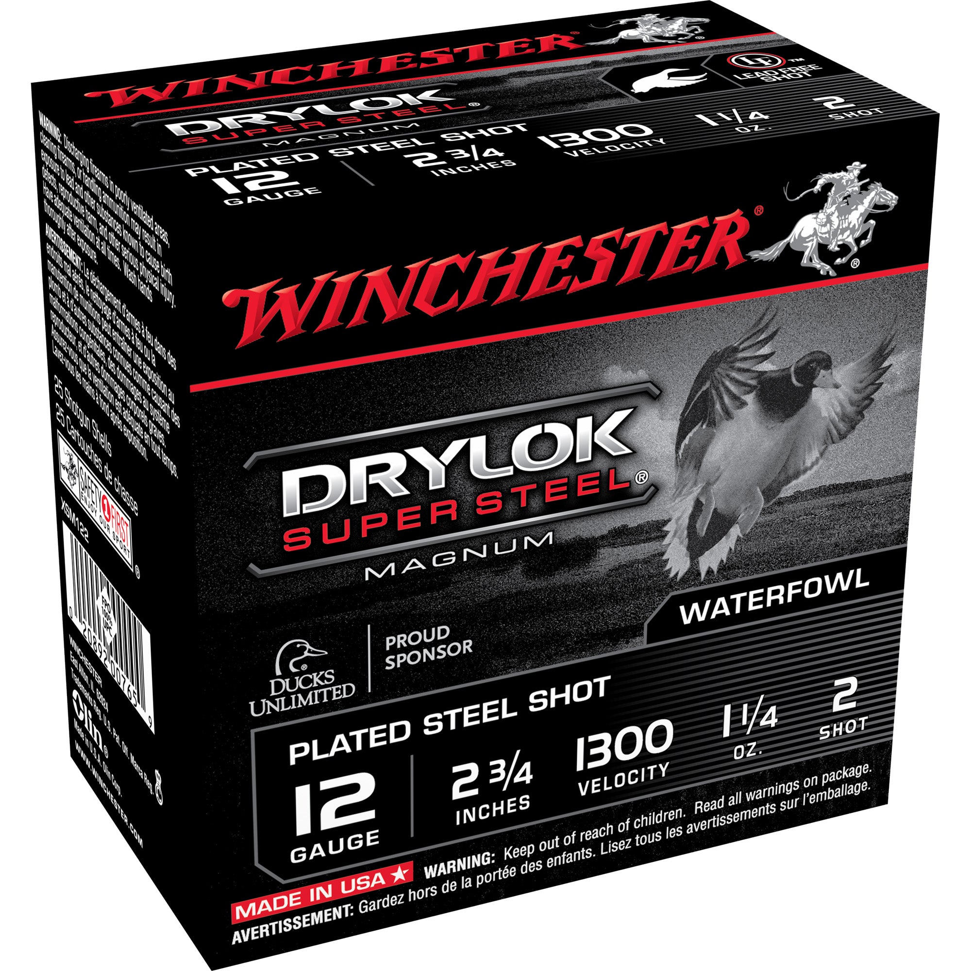 Winchester Drylok Super Steel 12 Gauge 2 3/4" 1 1/4 oz #2 Shot