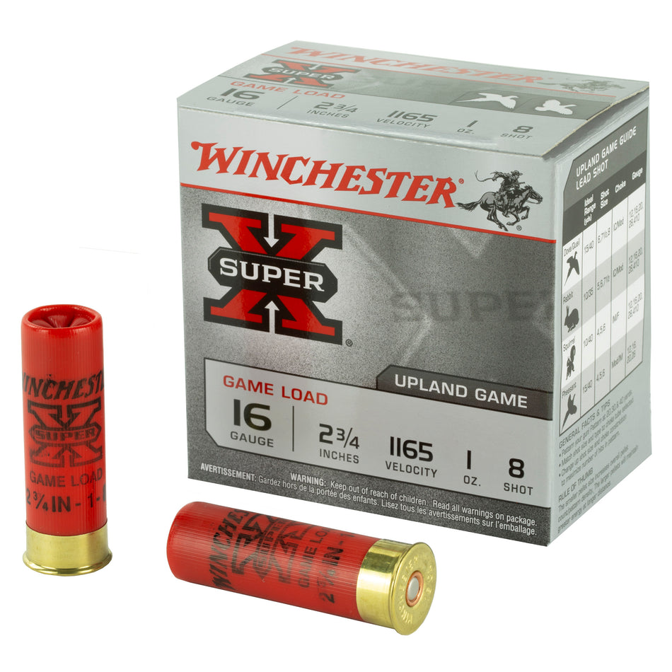 Winchester Super-X Game Load 16 Gauge 2 3/4" 1 oz #8 Shot