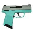Sig Sauer "Silver Slide/Robin's Egg Blue Frame" P365 Optic Ready Handgun 9mm Luger 10rd Magazines(2) 3.1" Barrel X-RAY 3 Sights Manual Safety