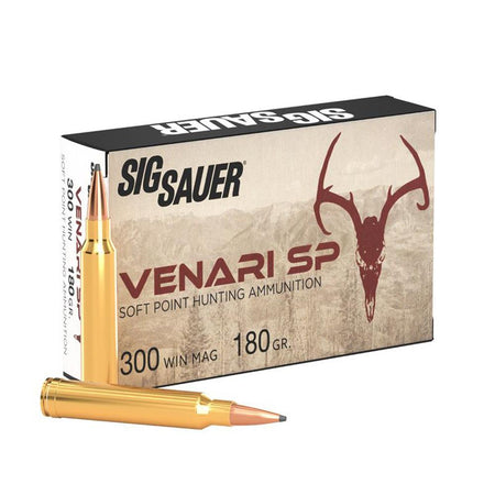 Sig Sauer V300WMSP18020 Venari Soft Point 180 Grain .300 Winchester Mag 3050 fps