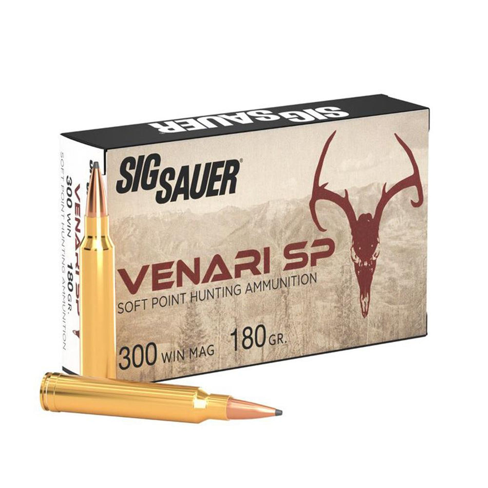 Sig Sauer V300WMSP18020 Venari Soft Point 180 Grain .300 Winchester Mag 3050 fps