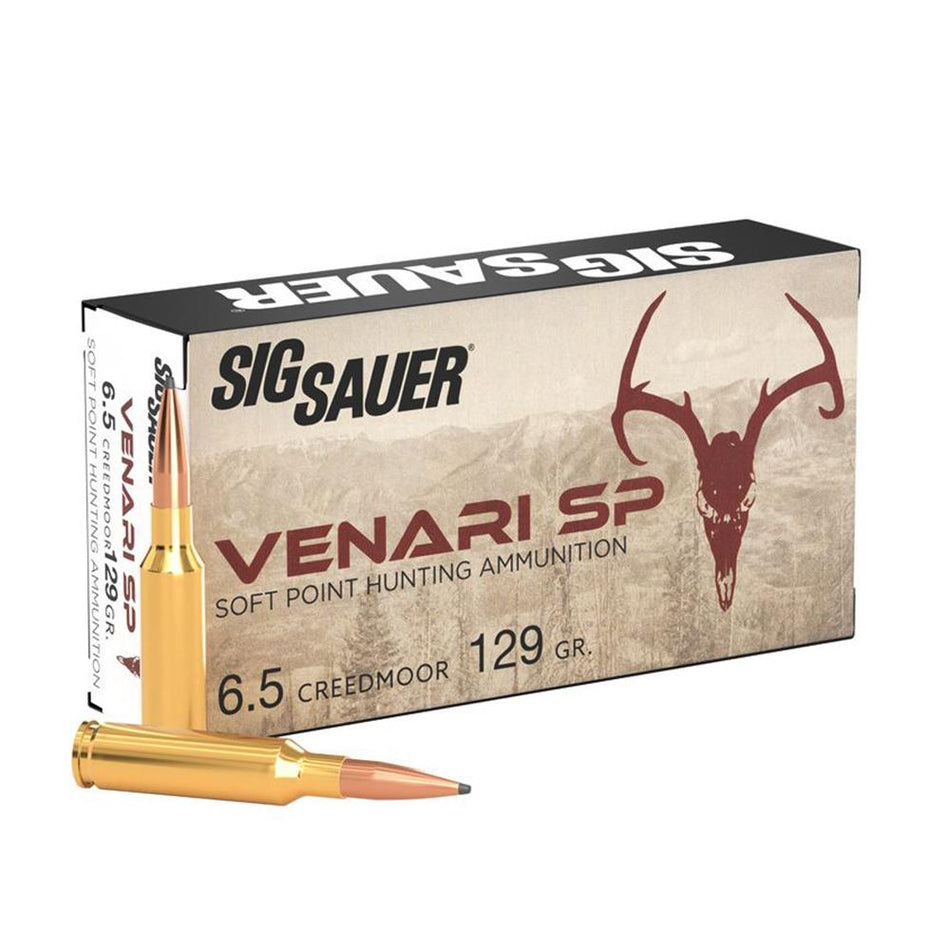 Sig Sauer V65CMSP12920 Venari Soft Point 129 Grain 6.5mm Creedmoor 2820 fps