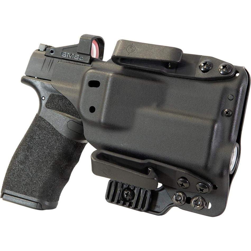 Mission First Tactical Pro Holster, Inside Waistband Holster, Fits Springfield Hellcat PRO with TLR7, Kydex, Black, Ambidextrous, Includes (2) Tuckable 1" Belt Clips and (1) 1" Belt Clip H5-SFD-3-WL-7