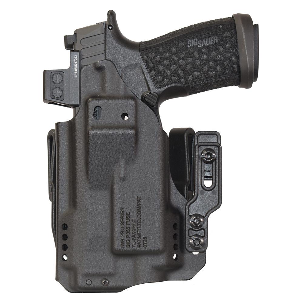 Mission First Tactical Pro Holster, Inside Waistband Holster, Fits Sig P365 Fuse with TLR7, Kydex, Black, Ambidextrous, Includes (2) Tuckable 1" Belt Clips and (1) 1" Belt Clip H5-SIG-7-WL-7