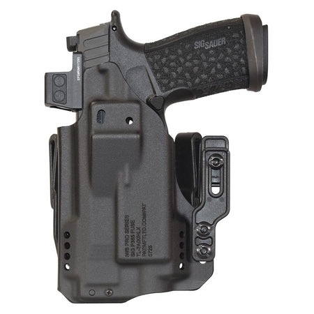 Mission First Tactical Pro Holster, Inside Waistband Holster, Fits Sig P365 Fuse with TLR7, Kydex, Black, Ambidextrous, Includes (2) Tuckable 1" Belt Clips and (1) 1" Belt Clip H5-SIG-7-WL-7
