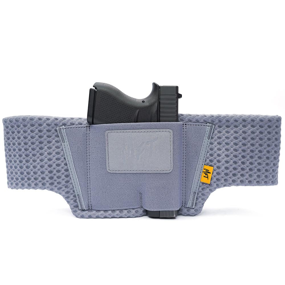 Mission First Tactical Belly Band Ultra Lite, Inside Waistband Holster, User Adjustable Size, Universal Handgun Fit, Ambidextrous, Dove Gray H6-BB-3-DG
