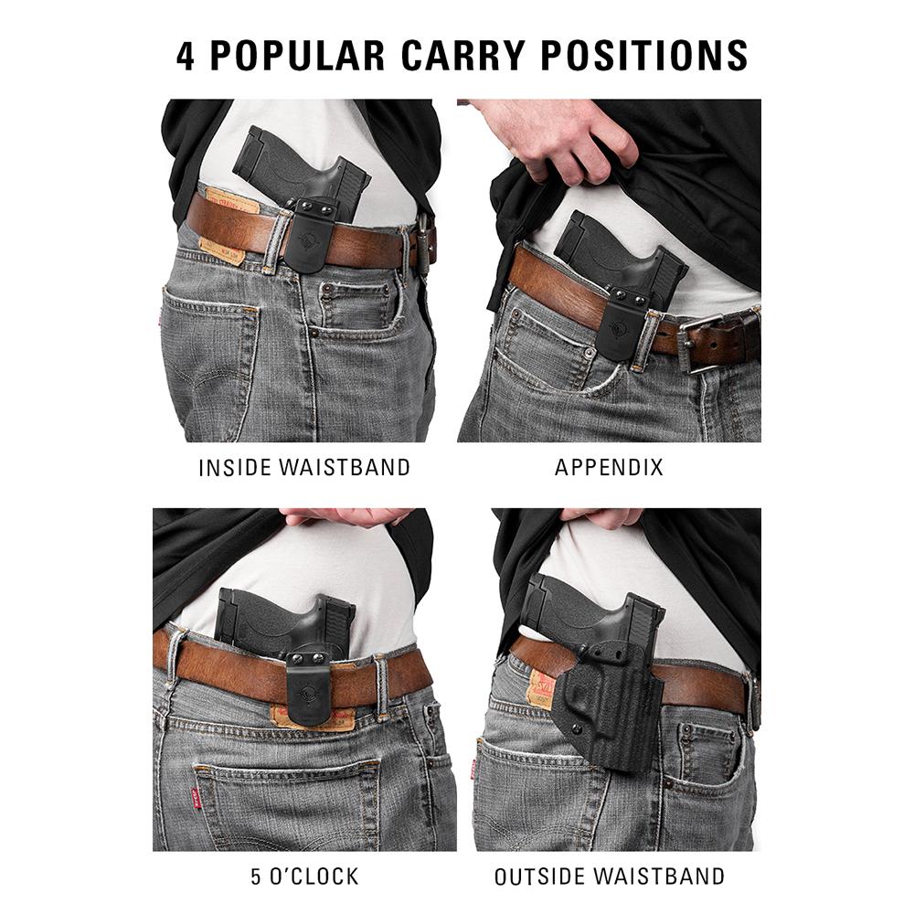 Mission First Tactical AIWB/OWB Series, Appendix/Inside/Outside Waistband Holster, Fits Sig P365 FUSE, Boltaron, Black, Ambidextrous, Includes 1" Belt Clip HSIG365-FAIWBA-BL
