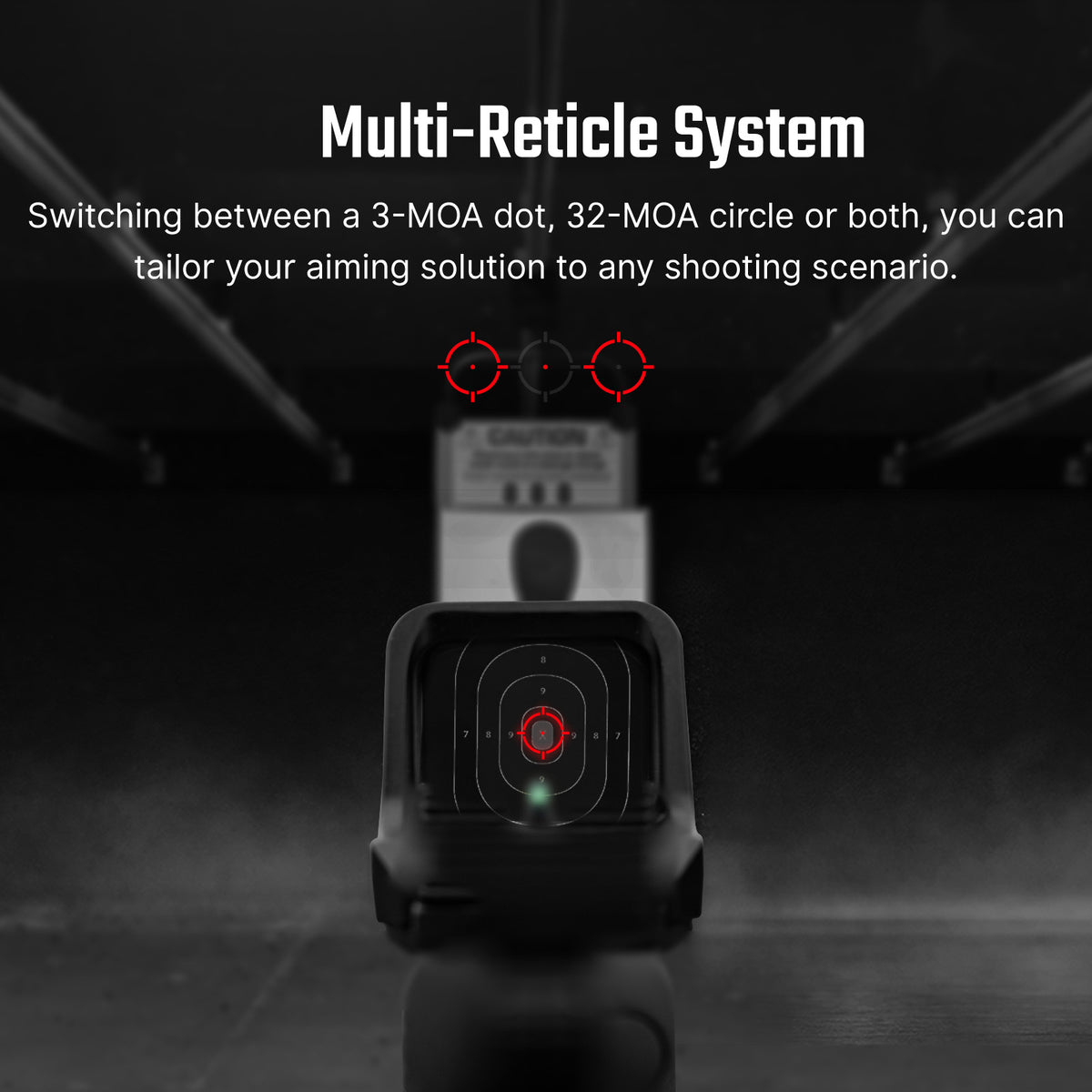 Osight C Red Dot Optic 3 MOA Dot and 32 MOA Circle Multi-Reticle Design