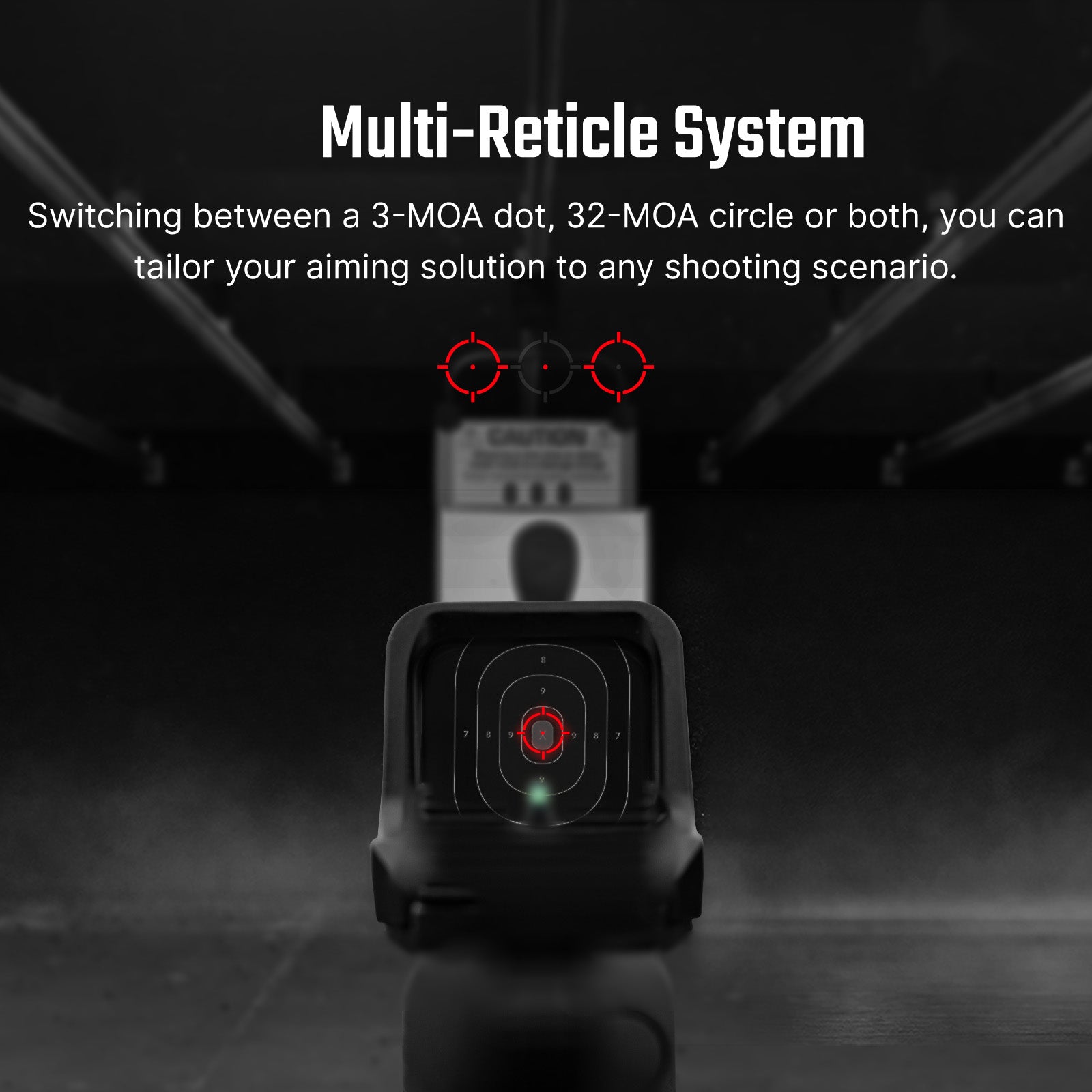 Osight C Red Dot Optic 3 MOA Dot and 32 MOA Circle Multi-Reticle Design