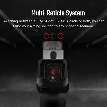 Osight C Red Dot Optic 3 MOA Dot and 32 MOA Circle Multi-Reticle Design