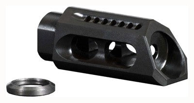 YHM SLANT MUZZLE BRAKE/COMP 6.8/7.62/9MM 1/2X36 THREADS