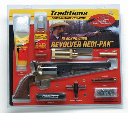 Traditions 1851 Navy Redi-Pak Black Powder Revolver / Walnut / Brass .44 Cal 7.375" Blued Barrel
