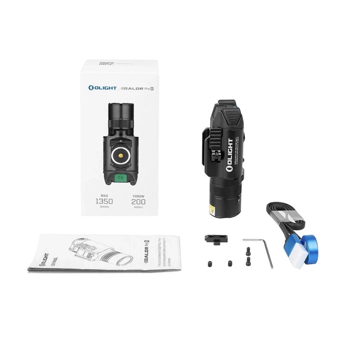 Olightstore Usa Inc BALDRSBK Baldr S Black Anodized 100/300/800 Lumens White LED Green Laser